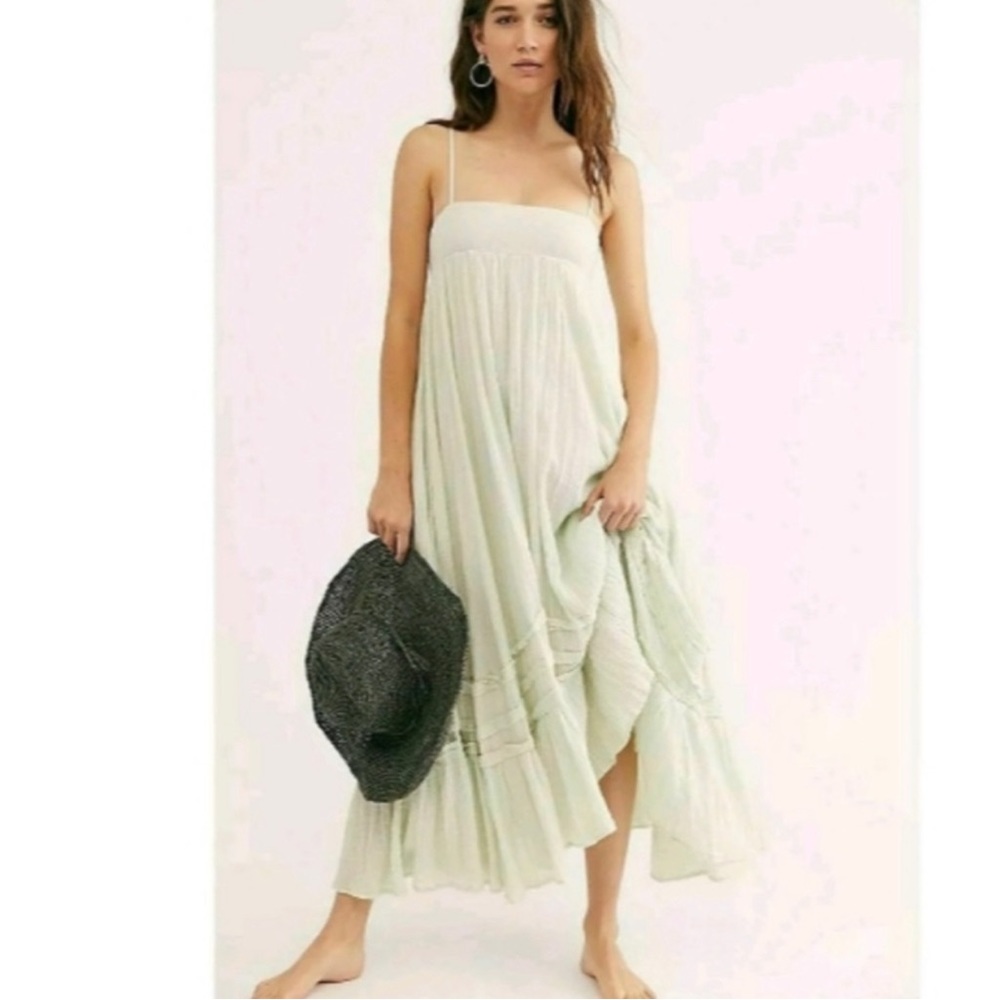 Free People maxi Santorini dress XS LIGHT GREEN
